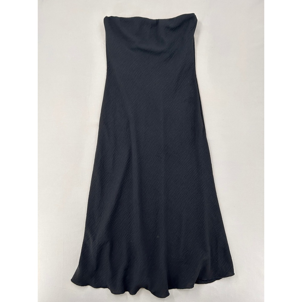 See You Monday Womens Black Strapless Textured Midi Tube Dress Size L
